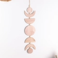 Decorazione da parete boho in legno con fasi lunari e venature del legno naturale - Rossastro