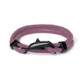 Bracciale oceanico intrecciato a mano malva con fibbia a delfino in metallo nero opaco - Cordino Malva Delfino Nero