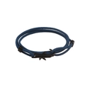 Bracciale a doppio giro in corda intrecciata blu scuro con gancio a forma di squalo nero - Cordino Blu-Verde Squalo Nero