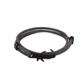 Bracciale minimalista in corda grigia intrecciata con chiusura a squalo nero - Cordino Grigio Squalo Nero