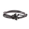 Bracciale nautico in corda intrecciata grigia con chiusura a polpo in metallo nero opaco - Cordino Grigio Polpo Nero