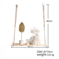 Böhmisches Wandregal aus Holz mit handgewebtem Seil einlagiges Design 35cm breit - Einlagiges Regal