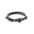 Bracciale nautico in corda intrecciata grigio scuro con chiusura ad ancora nera e spirale - Cordino Grigio Squalo Balena Nero