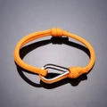 Minimalist adjustable heart-clasp bracelet in vibrant orange braided nylon rope - Orange
