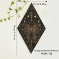 Macro detail of diamond wooden wall decor with butterfly and star chart gold prints - Style B