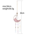 Atrapasol de luna con piedras de cristal rosa y prismas de vidrio tallado de 34cm - Rosa
