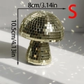 Goldener Disco-Pilz Spiegelglas Deko aus Kunstharz, Größe S mit 10,5 cm Höhe - Gold Klein (bs1574)