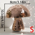 Roségoldener Disco-Kugel Pilz Größe S 8x10,5cm verspiegelte Glasfigur Dekoartikel - Klein / Roségold