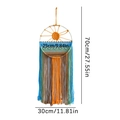Handmade woven cotton tapestry with sunrise pattern and long tassels, 30x70cm - Sunrise Style (Style A)