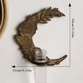 Detail of wooden moon-shaped hydroponic plant stand with rose carving and size marks - Moon Style (ms8613) / With Test Tube