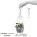 Behemian handmade macrame plant hanger with wooden beads and gray ceramic flower pot - Style C m01516