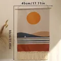 Arazzo bohémien con alba e frange bianche per la decorazione della parete camera - Stile Oceano al Tramonto (ms8489)