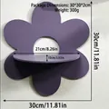 Purple flower shaped wooden wall shelf with semi-circular bracket for home decor - Purple Flower Shape (ms10293)