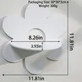 Bohemian white flower wall shelf for crystals with dimensional size annotations - White Flower Shape (ms10294)