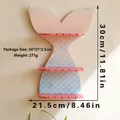Pink and blue gradient whale tail shelf with scales pattern, sized 30x21.5 cm - 30*21.5cm / Pink Blue Gradient (ms9577)