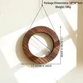 Detailed view of bohemian round wooden wall shelf with hydrophyte glass tube and dimensions - MS10145 (Plastic Tube Style)