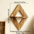 Estante de pared de madera en forma de rombo para decoración de hogar minimalista - ms9288 / Madera Natural (ms9288)