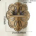 Details des holzernen Eckregals in Blumenform mit Laserschnitt-Mustern und Maßen - Blumen Hohl Stil (ms10767)