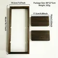 Detailed components of dark brown wood wall planter showing dimensions and grain texture - Walnut Color (ms11077)