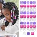 Lot de perles à cheveux cylindriques violettes et argentées pour tresses et coiffures - Multicolore