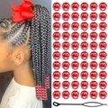 60er-Set rote Aurora-Acrylperlen für Dreadlocks mit großen Löchern und Einfädelwerkzeug - Irisierendes Rot (60er Pack)