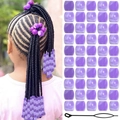 Purple marble texture acrylic dreadlock beads set with 40pcs and hair styling tool - Cloud Purple