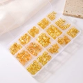 Set da 90 pezzi gioielli per capelli dorati con corona cava e anelli a spirale in box - Oro
