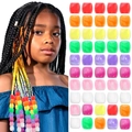 Colorful acrylic hair beads for dreadlocks showing mixed marble texture on white background - Cloud Mixed Colors