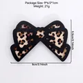 Fiocco decorativo leopardato con bordi in tessuto nero, misura 8cm x 5.5cm - Stile Leopardato (bs4961)