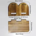Two-piece charred solid wood wall shelf with rustic grain and mounting hooks - ms11691 (2-Link Style)