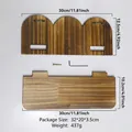 Three-arch burnt wood wall shelf set with hardware and dimensions of 30cm width - ms11692 (3-Link Style)