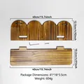 Two-piece charred solid wood floating wall shelf with wavy edge design and visible grain - ms11693 (4-Link Style)