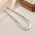 Minimalistische silberne U-förmige Haarnadel für elegante Dutts und Hochsteckfrisuren - Silber
