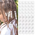 Perles pour tresses en blanc opaque et transparent avec de grands trous - Blanc Transparent