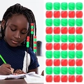 Lot de 50 perles à cheveux rouges et vertes à large trou pour tresses et coiffures - Rouge et Vert