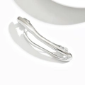 Fermaglio per capelli in argento minimalista con finitura lucida e design curvo fluido - Stile Onda Fluida-Argento (Argento#1)