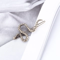 Vintage Gold Schlangen-Haarspange mit feiner Schuppengravur und minimalistischem Metall-Design - Antikgold (B9328)