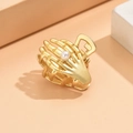 Molla per capelli a forma di mano dorata opaca con perla bianca per donne - Stile Mano Scheletro Perla (B3325)