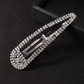 Ensemble de barrettes à cheveux en strass étincelants en forme de goutte pour femme - Noir de Fusil 9.8cm