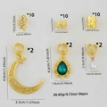 36pcs gold alloy hair braid rings set with moon, waterdrop pendants and leaf charms - As Shown Gold Set 36pcs