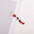 Pendentif cheveux doré avec pierres rouges naturelles pour dreadlocks et tresses - Rouge Foncé
