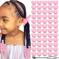 Set di perline acriliche rosa a cuore con infilatore nero per trecce e capelli bimbi - Rosa Con Lettere