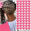 Set di 60 perline a cuore in acrilico rosa per treccine africane e acconciature fai-da-te - Stile Cuore Rosso Rosa