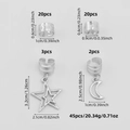 Set de 45 dijes de aleación de plata para rastas con colgantes de girasol y estrella - Juego Color Plateado (45 Piezas)