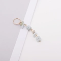 Bijou pour dreadlocks avec pierre naturelle bleu clair et anneau doré pour coiffure DIY - Vert Pâle