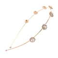 Detailed close-up of golden sunflower headband featuring sparkling zircon crystal inlays - White Sun Flower KC Gold (I5108)