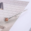 Elegante strass haarspeld met barnsteenkleurige steen en vierkante kristallen - Champagne