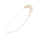 Diadema elegante de oro rosa con perlas blancas graduadas en una banda de metal fina - Rosa oro