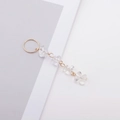 Bijou de cheveux doré avec cinq pierres de cristal naturel clair pour tresses - Blanc Transparent