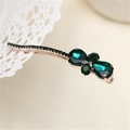Eleganter Gold-Haarclip mit smaragdgrünen Strasssteinen und Vintage-Kristallakzenten - Grün